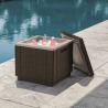 Cutie depozitare cu capac, pentru gradina, terasa, balcon, Keter, polipropilena, imitatie ratan, pentru racire bauturi, maro, patrata, rezistenta UV si intemperii 