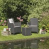Set mobilier de gradina din polipropilena, Keter Trenton, pentru terasa sau balcon, masuta inclusa, 2 fotolii, culoare grafit, rezistent UV si intemperii 