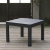 Set mobilier de gradina Keter Rosalie, din polipropilena, imitatie ratan, cu masuta multifunctionala Orlando, cu 2 fotolii si canapea 3 locuri, pentru balcon si terasa, culoare grafit, rezistent la UV si intemperii