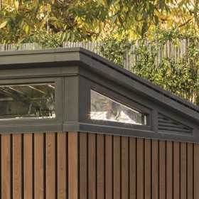 Casuta de gradina, Keter, Maro Venetian, 11x7, colectie Signature, usa dubla, ferestre, ventilatie, ranforsare metalica