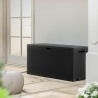 Cutie depozitare pentru exterior, cu capac, pentru unelte si obiecte uz casnic, material plastic, culoare grafit, Keter Emily, imitatie ratan, 280 L 