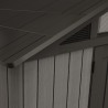 Casuta de gradina, Keter, Gri, colectie Stronghold, 10x8, material Evotech, usa dubla, podea, ventilatie, ranforsare metalica Usa dubla, Sistem de inchidere, Luminator, Ferestre, Ventilatie, Evotech, 184 kg, Stronghold