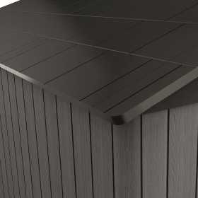 Casuta de gradina, Keter, Gri, colectie Stronghold, 10x8, material Evotech, usa dubla, podea, ventilatie, ranforsare metalica