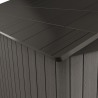 Casuta de gradina, Keter, Gri, colectie Stronghold, 10x8, material Evotech, usa dubla, podea, ventilatie, ranforsare metalica Usa dubla, Sistem de inchidere, Luminator, Ferestre, Ventilatie, Evotech, 184 kg, Stronghold