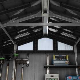 Casuta de gradina, Keter, Gri, colectie Stronghold, 10x8, material Evotech, usa dubla, podea, ventilatie, ranforsare metalica