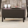 Set mobilier gradina si terasa, maro, material polipropilena, Keter, colectie Salemo, cu masa, 1 canapea, 2 fotolii, perne incluse, rezistent la UV si intemperii