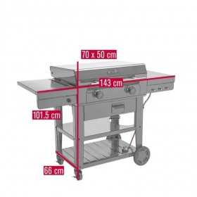 Gratar pe gaz tip plancha, grill si cuptor de pizza cu 2 arzatoare Char-Broil Versa-Tile Griddle 140241