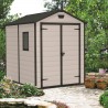 Casuta de gradina, Keter, Bej, 6x8, colectie Manor, cu ferestre, cu ventilatie Sistem de inchidere, Ferestre, Ventilatie, Composit rasini, 79 Kg, Manor