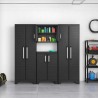 Dulap depozitare garaj, material polipropilena, negru, scule, 4 rafturi reglabile, Keter, Detroit Alto, 65x45x182 cm, sistem inchidere cu lacat 