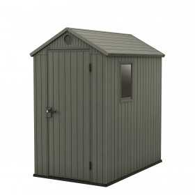 Casuta de gradina, Keter, verde, 4x6, Darwin, cu podea, cu ventilatie, cu ranforsare metalica