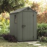 Casuta de gradina, Keter, verde, 4x6, Darwin, cu podea, cu ventilatie, cu ranforsare metalica Sistem de inchidere, Ventilatie, Evotech, Darwin