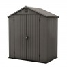 Casuta de gradina, Keter, Gri, 6x4, colectie Darwin, cu usa dubla, cu podea, cu ventilatie, cu ranforsare metalica Usa dubla, Sistem de inchidere, Ventilatie, Evotech, Darwin