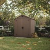 Casuta de gradina, Keter, Maro, 6x4, colectie Darwin, usa dubla, podea, ventilatie, ranforsare metalica Usa dubla, Sistem de inchidere, Ventilatie, Evotech, Darwin