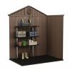 Casuta de gradina, Keter, Maro, 6x4, colectie Darwin, usa dubla, podea, ventilatie, ranforsare metalica Usa dubla, Sistem de inchidere, Ventilatie, Evotech, Darwin