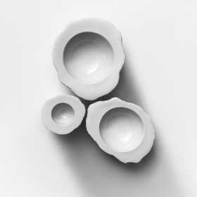 Bol asimetric portelan alb Pura Sangre Cantabro 20 x 15 cm