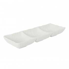 Platou 3 compartimente portelan alb Pura Sangre Cantabro 26 x 8.5 x 3.5 cm