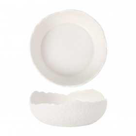 Bol salata asimetric portelan alb Pura Sangre Cantabro 21 x 7 cm