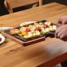 Platou servire fonta cu suport din lemn 16 x 30 cm - Lava