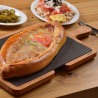 Platou servire fonta cu suport din lemn 17 x 37 cm - Lava 