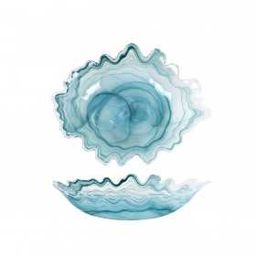 Platou asimetric sticla Pura Sangre Santorini 40x30x8 cm