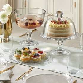 Platou servire cu picior si capac Pasabahce Patisserie 26.4 cm