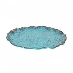 Farfurie intinsa sticla Pura Sangre Murano Turquoise 28 cm