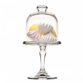 Platou servire cu picior si capac Mini Pasabahce Patisserie 10 cm
