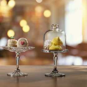 Platou servire cu picior si capac Mini Pasabahce Patisserie 10 cm