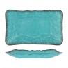 Platou dreptunghiular sticla Pura Sangre Murano Turquoise 53x32x7 cm