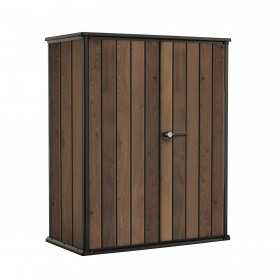 Dulap exterior gradina, din compozit DecoCoat, pentru unelte si accesorii, maro, 2 rafturi, Keter...