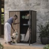 Dulap exterior gradina, din compozit DecoCoat, pentru unelte si accesorii, maro, 2 rafturi, Keter Signature, 140 x 736 x 1704 cm, cu podea, 2 usi, 1400 L, rezistent la intemperii