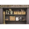 Dulap exterior gradina, din compozit DecoCoat, pentru unelte si accesorii, maro venetian, 2 rafturi, Keter Signature, 140 x 736 x 1704 cm, cu podea, 2 usi, 1400 L, rezistent la intemperii