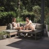 Set mobilier terasa, polipropilena, Keter, colectia Elements, pentru gradina sau foisor, cu masuta, 1 canapea, 2 scaune, 5 locuri, culoare bej, rezistent la UV