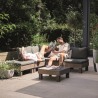 Set mobilier terasa, polipropilena, Keter, colectia Elements, pentru gradina sau foisor, cu masuta, 1 canapea, 2 scaune, 5 locuri, culoare bej, rezistent la UV