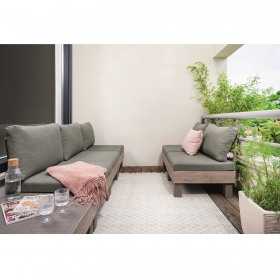 Set mobilier terasa, polipropilena, Keter, colectia Elements, pentru gradina sau foisor, cu masuta, 1 canapea, 2 scaune, 5 locuri, culoare bej, rezistent la UV