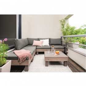Set mobilier terasa, polipropilena, Keter, colectia Elements, pentru gradina sau foisor, cu masuta, 1 canapea, 2 scaune, 5 locuri, culoare bej, rezistent la UV