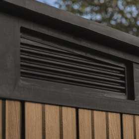 Casuta de gradina, Keter, Maro Venetian, 9x7, colectie Signature, usa dubla, ferestre, ventilatie, ranforsare metalica
