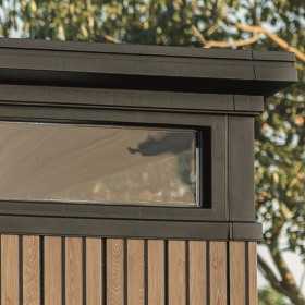 Casuta de gradina, Keter, Maro Venetian, 9x7, colectie Signature, usa dubla, ferestre, ventilatie, ranforsare metalica