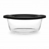 Vas rotund din sticla termorezistenta cu capac plastic negru Pasabahce Borcam 1450 ml 