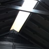 Casuta de gradina, Keter, maro, colectie Newton Plus, 11x7.5, podea, ventilatie, usa dubla, intrare laterala, structura metalica, 230x350x246 cm Usa dubla, Sistem de inchidere, Luminator, Ferestre, Ventilatie, Evotech, Newton