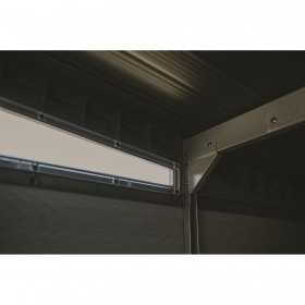 Casuta de gradina, Keter, gri, 9x7, colectie Deco Pent Signature, usa dubla, ferestre, ventilatie, ranforsare metalica