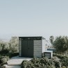 Casuta de gradina, Keter, gri, 9x7, colectie Deco Pent Signature, usa dubla, ferestre, ventilatie, ranforsare metalica Usa dubla, Ferestre, Ventilatie, Polipropilena, 159 kg, Signature 