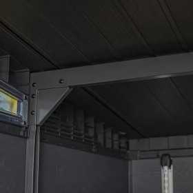 Casuta de gradina, Keter, Gri, 11x7, colectie Deco Pent Signature, usa dubla, ferestre, ventilatie, ranforsare metalica