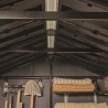 Casuta de gradina, Keter, maro nuc, 287x230x246 cm, colectie Apex 7.5x9/9x7.5, cu doua optiuni de asamblare, usa dubla, ferestre, ventilatie Usa dubla, Ferestre, Ventilatie, Polipropilena, 165 kg, Apex