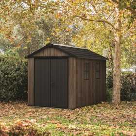 Casuta de gradina, Keter, maro nuc, 350x230x246 cm, colectie Apex 7.5x11/11x7.5, cu doua optiuni...