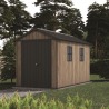 Casuta de gradina, Keter, bej, 350x230x246 cm, colectie Apex 7.5x11/11x7.5, cu doua optiuni de asamblare, usa dubla, ferestre, ventilatie Usa dubla, Ferestre, Ventilatie, Polipropilena, 185 kg, Apex