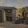 Casuta de gradina, Keter, bej, 350x230x246 cm, colectie Apex 7.5x11/11x7.5, cu doua optiuni de asamblare, usa dubla, ferestre, ventilatie Usa dubla, Ferestre, Ventilatie, Polipropilena, 185 kg, Apex
