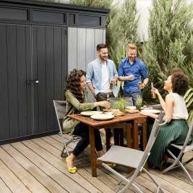 Casuta de gradina, Keter, Gri, 11x7, colectie Artisan, usa dubla, ferestre