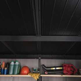 Casuta de gradina, Keter, Gri, 11x7, colectie Artisan, usa dubla, ferestre