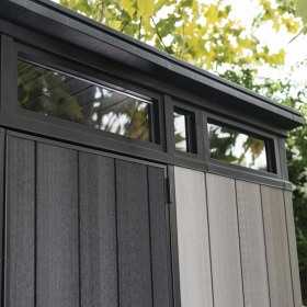 Casuta de gradina, Keter, Gri, 11x7, colectie Artisan, usa dubla, ferestre